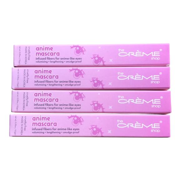 Lot of 4 The Creme Shop Anime Eyes Mascara Black 0.35oz 10g Made in Korea New - Picture 1 of 13